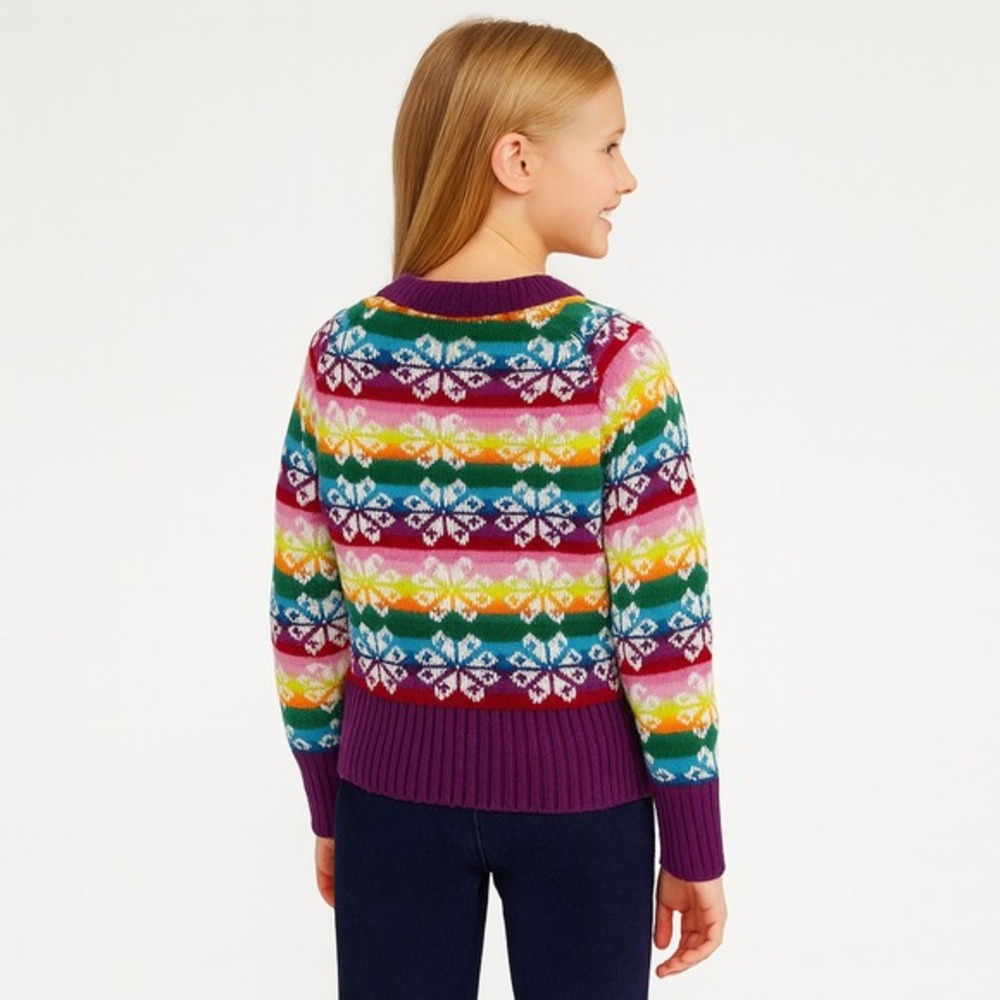 Y2K VTG Gap XXL 100% Cotton Fair‎ Isle Christmas Snowflake Full Zip Ugly Sweater - Picture 3 of 17